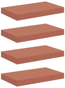 vidaXL Falpolc Falra szerelhető 4 pcs Piros 40 x 23,5 x 4 cm Faanyag