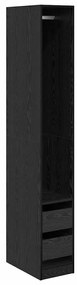 Ruhásszekrény polcokkal Musta tammi 30 x 50 x 200 cm Faanyag
