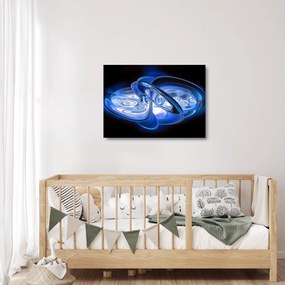Kék absztrakt kép (üvegen) (70x50 cm)