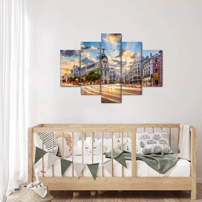 Kép - Calle Gran Vía, Madrid, Spanyolország (150x105 cm)