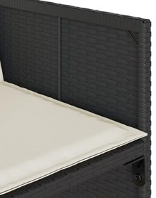 15 részes fekete polyrattan kerti étkezőgarnitúra párnákkal