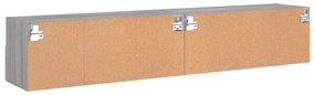 2 db szürke sonoma szerelt fa fali TV-szekrény 80 x 30 x 30 cm