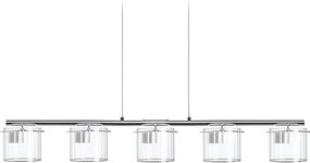 RENDL ESTRA V závěsná bílá čiré sklo 230V LED 5x5W 3000K