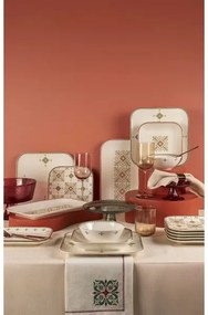 26 részes étkészlet fehér/zöld/porcelán