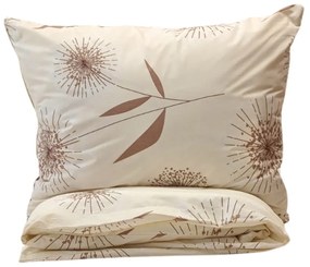 Pamut lepedők barna pitypang TiaHome - 1x Párna 90x70cm, 1x Paplan 140x200cm