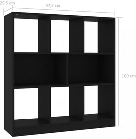 fekete szerelt fa könyvszekrény 97,5 x 29,5 x 100 cm