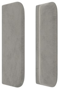 világosszürke bársony szárnyas fejtámla 163x16x78/88 cm