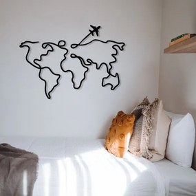 Fali dekoráció 60x42 cm térkép fém