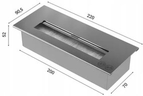 DELTA3/TUV beépíthető BIO kandalló 40x120 cm, 3x1,1 kW fekete