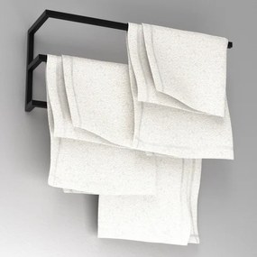 Fali törölközőtartó 25x60 cm fekete