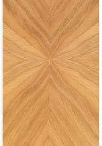 Kerek étkezőasztal tölgyfa dekoros asztallappal ø 120 cm Fabio – White Label