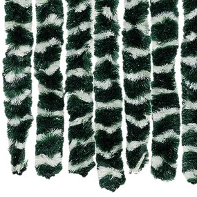 zöld és fehér zsenília rovarfüggöny 118x220 cm