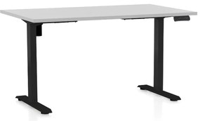 Állítható magasságú asztal OfficeTech B, 120 x 80 cm, fekete alap, világos szürke