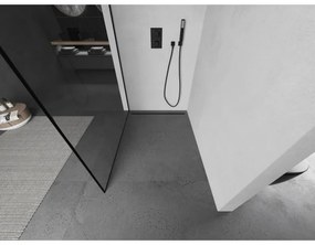 Mexen Kioto zuhanyparaván 60x200 cm 8 mm, fekete profil, üveg fekete keret, 800-060-101-70-70