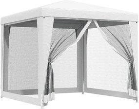 vidaXL fehér partisátor 4 hálós oldalfallal 2,5 x 2,5 m