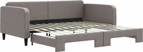 vidaXL tópszínű kihúzható szövet heverő 100 x 200 cm