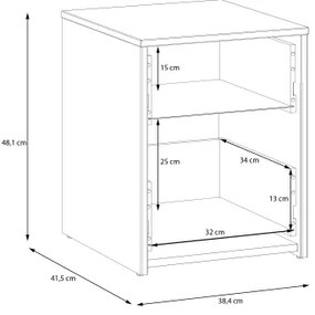 Éjjeliszekrény URO artisan tölgy/fehér
