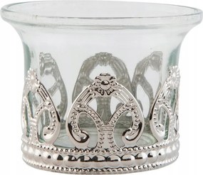 Skleněný svícen na čajovou svíčku Fém 6*5 cm 6x5 cm