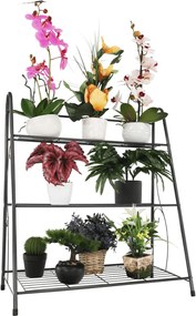 Polcállvány, 3 polcos, sötét szürke, VERUMA