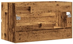 antik fa színű szerelt fa mosdószekrény 90 x 38,5 x 45 cm