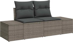 vidaXL Kerti Kanapé Szett tárolóval 7 pcs Szürke polirattan