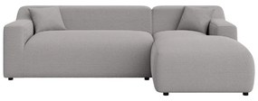 Világosszürke kordbársony sarokkanapé (jobb oldali-heverő résszel) Martin – Ropez