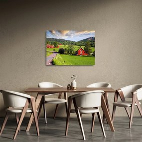 Vidéki kép (üvegen) (70x50 cm)