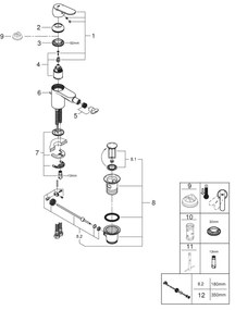 GROHE 32839000 - Bidé csaptelep EUROSMART COSMOPOLITAN, S méret, fényes króm