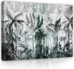 Vászonkép 100x75 Trópusok dzsungel pálmalevelek vintage fal textúra természet
