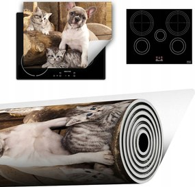 Vinyl Szőnyeg A Konyhába Több Hely 70x52 macska és kutya
