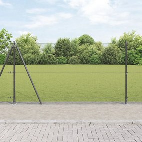 Hegesztett drótkerítés 7 felfogató oszloppal Szürke 1.2x10 m Acél