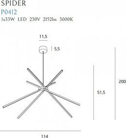 Függeszték Fekete MAXLIGHT P0412