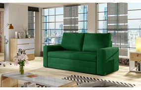 Zöld bársony kinyitható-tárolóhelyes kanapé 151 cm Wave – ELTAP