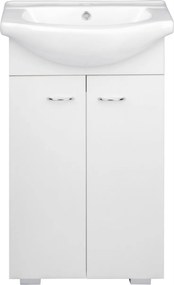 Fürdőszoba szekrény mosdóval 50x86 álló monumentális tölgy és fehér front