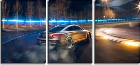 Mercedes C-osztály autó triptichon út 3 db falikép 40x90 cm