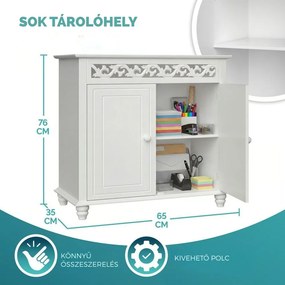 JERSEY komód, 76x65x35cm, fehér Casaria