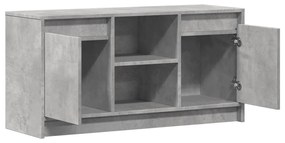 betonszürke szerelt fa TV-szekrény LED-ekkel 100 x 34 x 50 cm
