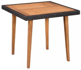 5 részes fekete és barna kültéri polyrattan étkezőgarnitúra