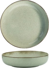 Tányérkészlet porcelán, zöld, 24 darabos