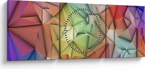 Kép - Sokszögű absztrakció (órával) (90x30 cm)