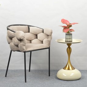 Étkezőszék, szürkésbarna Taupe Velvet szövet/fekete, DOROTA