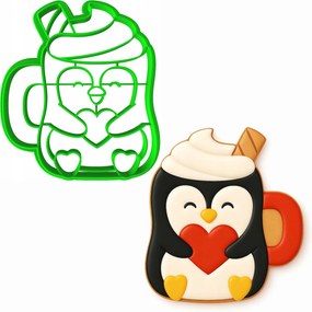 Karácsonyi Mézeskalács Forma Karácsonyra Pingvin Bögre 8cm