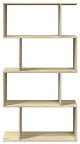 4 szintes sonoma tölgy fa elválasztó könyvespolc 70x24x129 cm