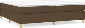 vidaXL sötétbarna szövet rugós ágy matraccal 200 x 200 cm