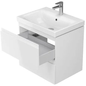 Cersanit S801-223-DSM - MODUO falra szerelhető fürdőszobai szekrény mosdóval, fényes fehér