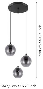 Eglo 98653 - Csillár zsinóron ARISCANI 3xE27/40W/230V