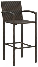 3 részes barna polyrattan kerti bárszett