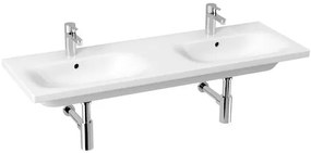 Dupla mosdó Jika Mio 130x45 cm fehér színben fényes felülettel két nyílás a csaptelep számára H8147140001041