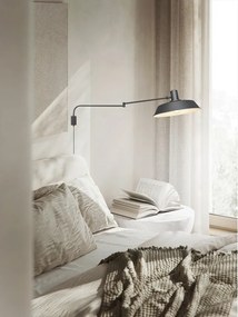 Matt fekete konnektorhoz csatlakoztatható fali lámpa hajlítható szerkezettel ø 35,5 cm Bolder – Trio