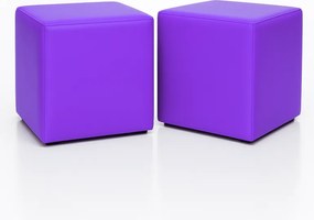 EMI kocka alakú lila műbőr babzsákfotel
